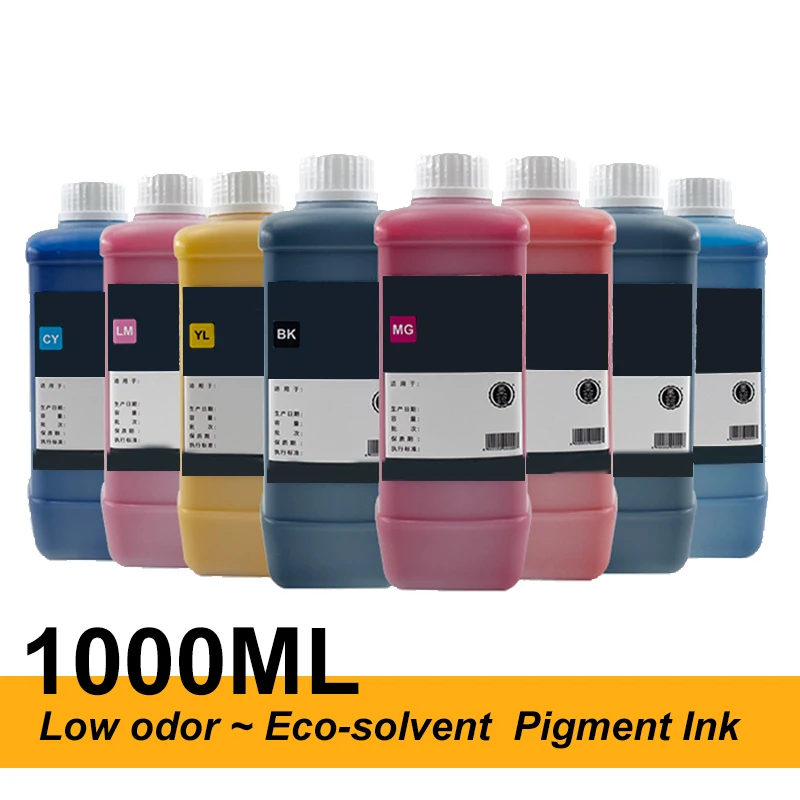 1000ML Pigment Low odor Eco-solvent Ink For Epson DX4 DX5 DX6 DX7 XP600 TX800 PrinterHead Allwin Sky-Color PHANTOM TITANJET