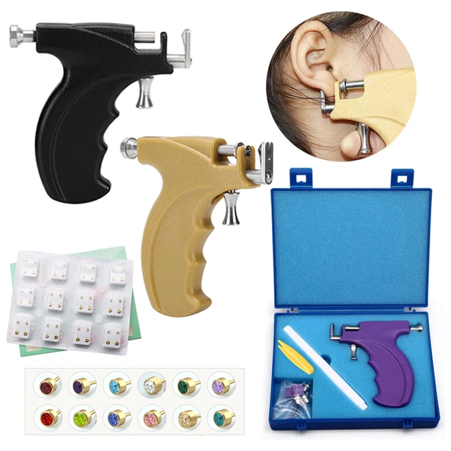Safe Sterile Ear Piercing Gun Tool Steel Stud Earrings Cartilage Helix  Professional Ear Hole Piercing Set Jewelry Machine Kit