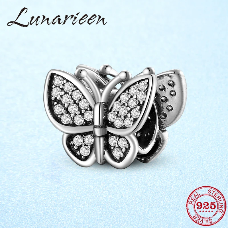 

New Authentic 925 Sterling Silver Butterfly fairy Beads Jewelry Making Fit Original Pandora Charms Bracelet Fashion Jewelry