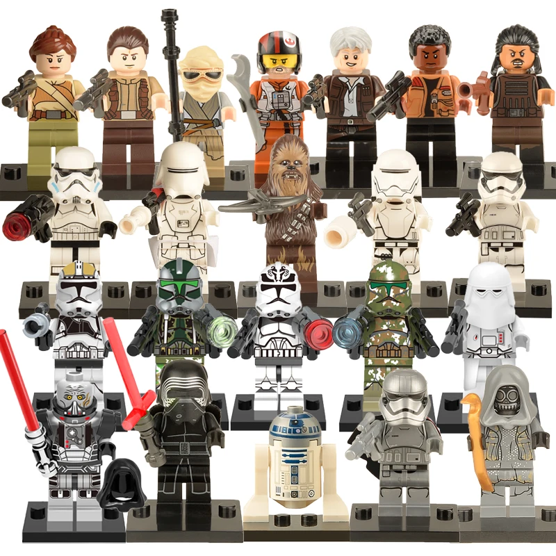 

22pcs Star wars Compatible with Legoingly Building Block Set Figures R2d2 Darth Vader Bricks Awakens DIY Children Toys Boys