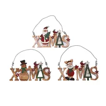 Новогоднее украшение из натурального дерева с рождественской елкой для дома, Рождественское украшение, деревянная подвесная рождественская подвеска, подарки