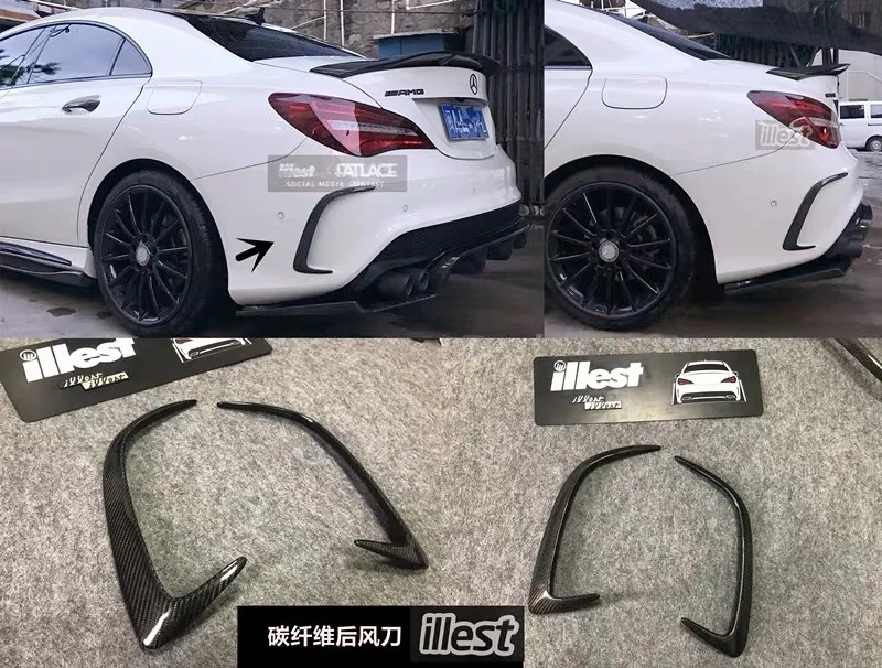 Подходит для Mercedes-Benz CLA CLA45 A45 задний воздушный нож из углеродного волокна