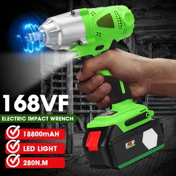 

98/128/168VF Electric Cordless Impact Wrench 280Nm DIY Electric Wrench Ajustable Speed Brushless Motor With Rechargeable Battery