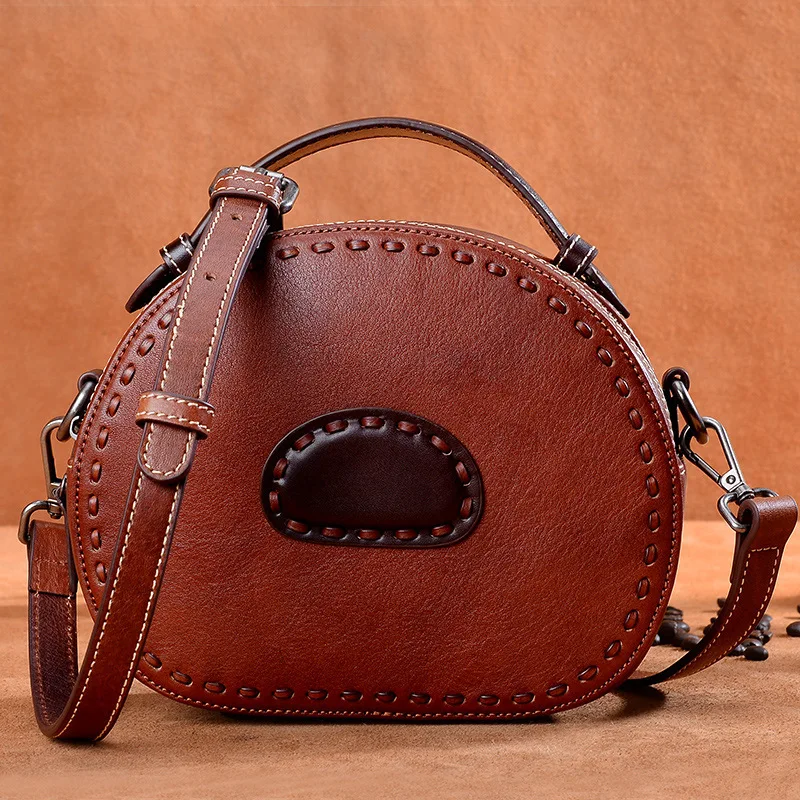 

Genuine Leather Woman Package Manual Ma'am Single Shoulder Span Handbag Crossbody Bags New Design Fashion For Women korean Style