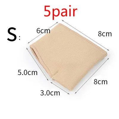 Size S 5pair 3/5 пар эластичный гель для ткани стельки для передней части стопы ног полуносок исправление шишки на ноге разделитель для пальцев ноги боли стельки для ухода за ногами - Цвет: Size S 5pair