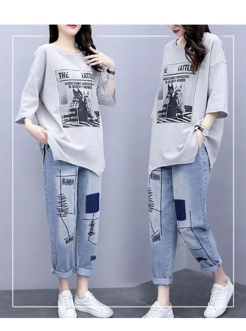 Larua Kors Korean Clothing Set Girls Long Sleeve Single Breasted T-shirt  Denim Flare Pants Cute 2 Pcs Sets Girls Clothes 18M-6T - AliExpress