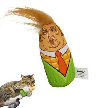 

Funny Interactive Stuffed Plush Cat Toys Donald Trump Corn Molding Plush Doll Design Catnip Pet Toy Cat Supplies