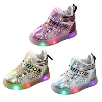 

Fashion Sneakers For Children Girl Boys Star Luminous Kids Casual Colorful Light Shoes Sneakers Baby Shoes new