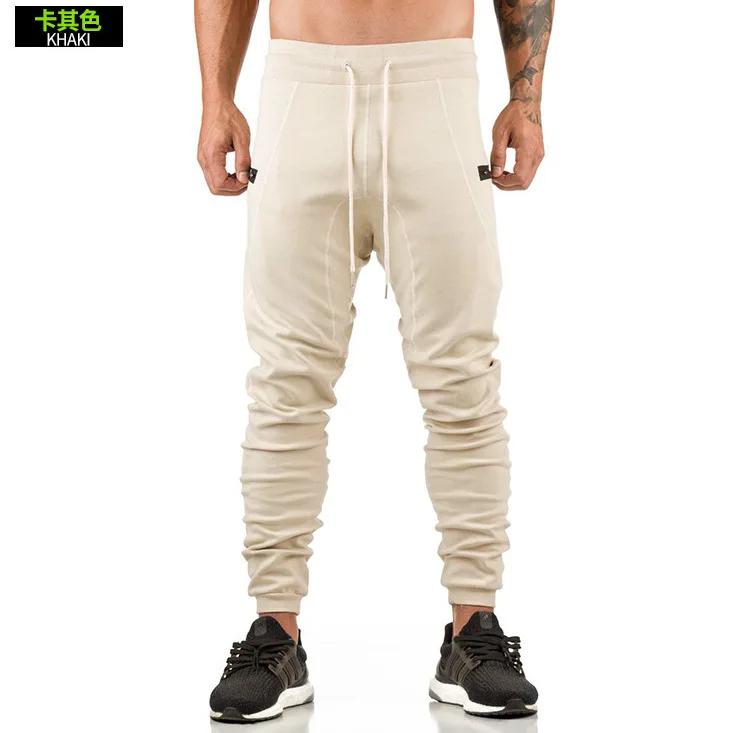 

Muscle New Style Brothers Gymnastic Pants Men's Running Training Pure Cotton Slim Fit Skinny Pants Lace-up Drawstring Top Casual