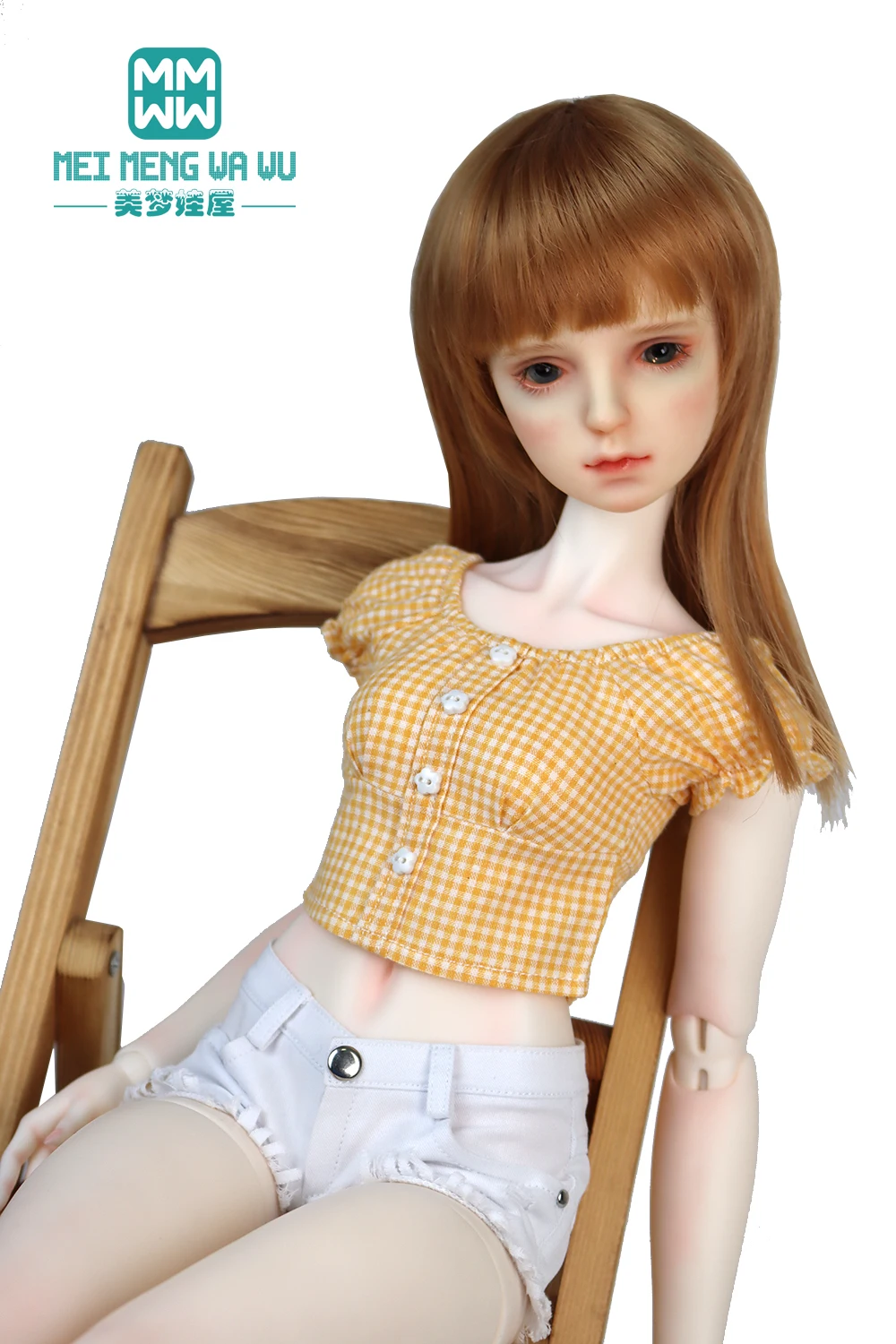 Ropa para muñeca BJD 58-60cm 1/3 BJD SD muñecas juguetes articulado muñeca de moda de camisa a cuadros camisa jeans