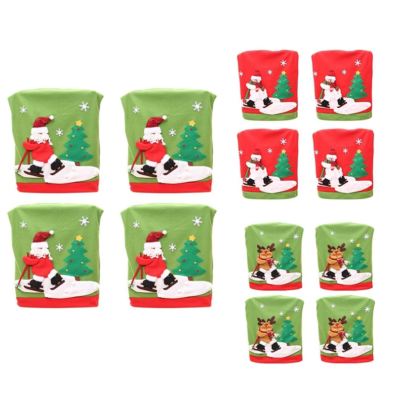 

Christmas Chair Covers,Xmas Chair Cap Elk Chair Back Covers,for Christmas Banquet Decorations