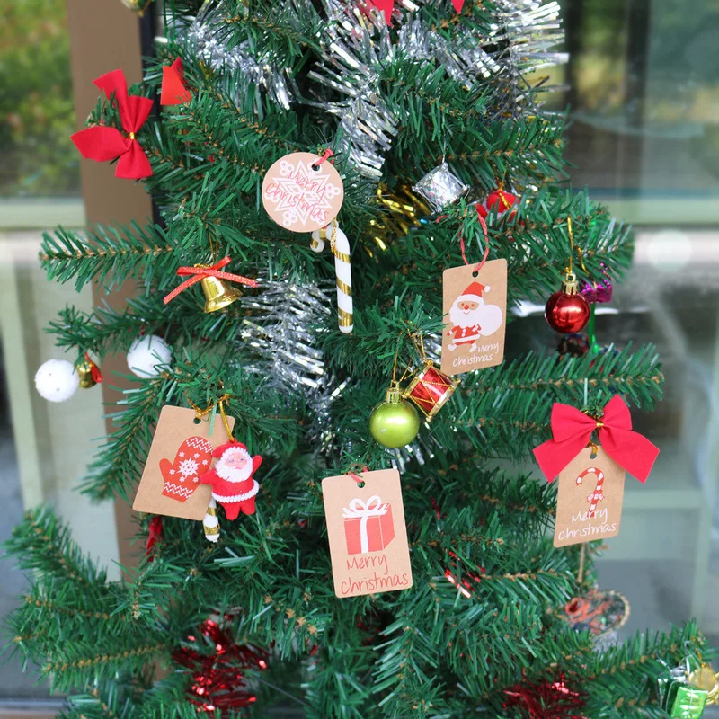 Details about   Christmas Tree Design Decors Black Brown Paper Tags Apparel Cloth Packing Labels 