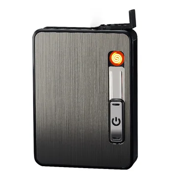 

10pcs/lotCigarette Case USB Charging Lighter Windproof Auto Pop-up Cigarette Electronic Lighter Portable Smoking Accessories