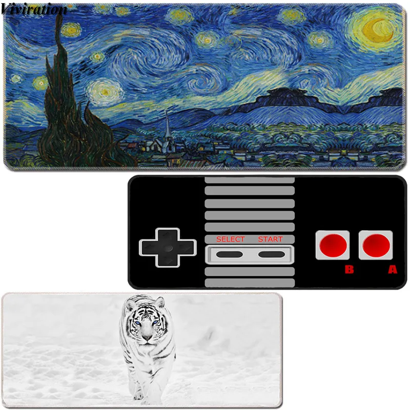 For Computer Laptop Desktop PC Rubber Non-slip Mousepad 900x400mm XL Prints Keyboard Mouse Pad Beautiful Van Gogh Pattern 2020