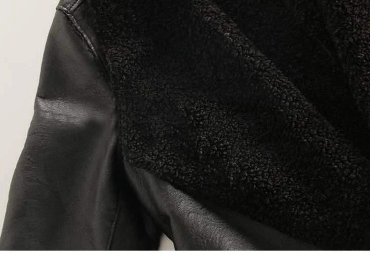 Европа Ms большой размер свободный Женская осенне-зимняя одежда новое пальто из искусственной кожи утолщение мутоновая Шуба с длинными рукавами кожаное пальто