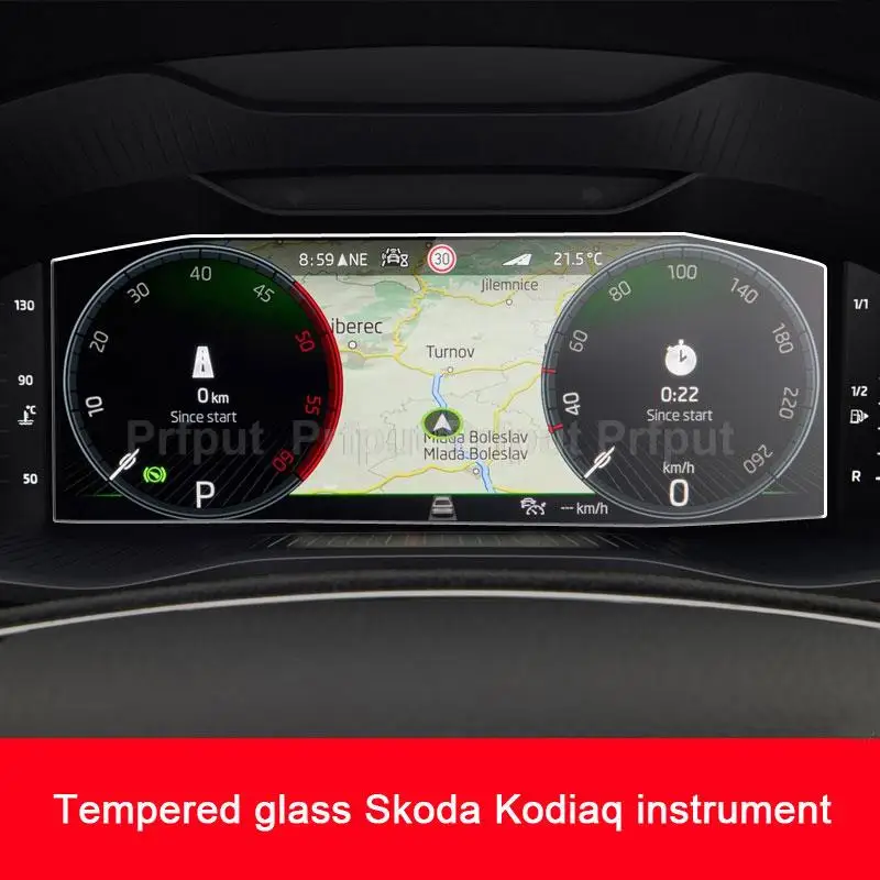ڵ GPS ׺̼ ȭ  Skoda Kodiaq 2021   LCD ȭ ȣ ʸ Ǳ ƼĿ