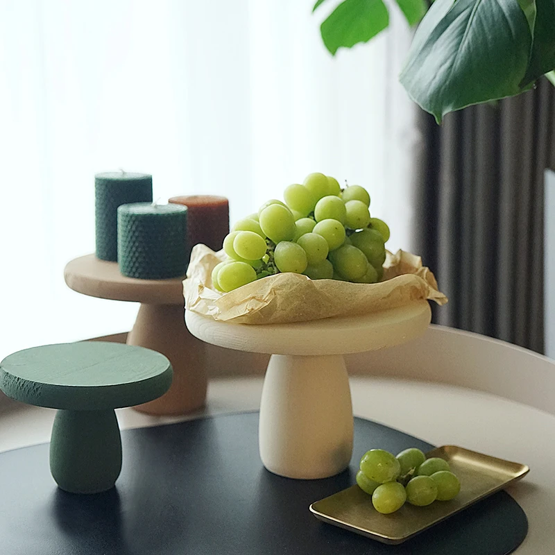 

SWEETGO Wood cupcake stands candle holders home decoration dessert plate cake stands mushroom shape display shelf