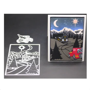 

YINISE Metal Cutting Dies For Scrapbooking Stencils Rural Mountain DIY Paper Album Cards Making Embossing Die Cuts Cutter MOLD