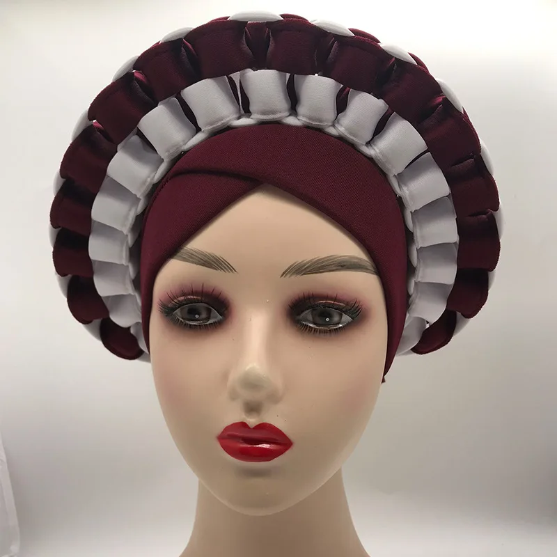 Trendy African Muslim Turban Hat Adjustable Space Layer African Hat Muslim Hijab Scarf India African Head Wraps Turbante Mujer africa dress Africa Clothing