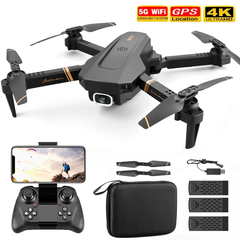 

FPV Remote Control Aircraft 4K WIFI HD Professional Wide Angle Dual Camera Photography Quadcopter Folding RC Drone Kids Toy Gift