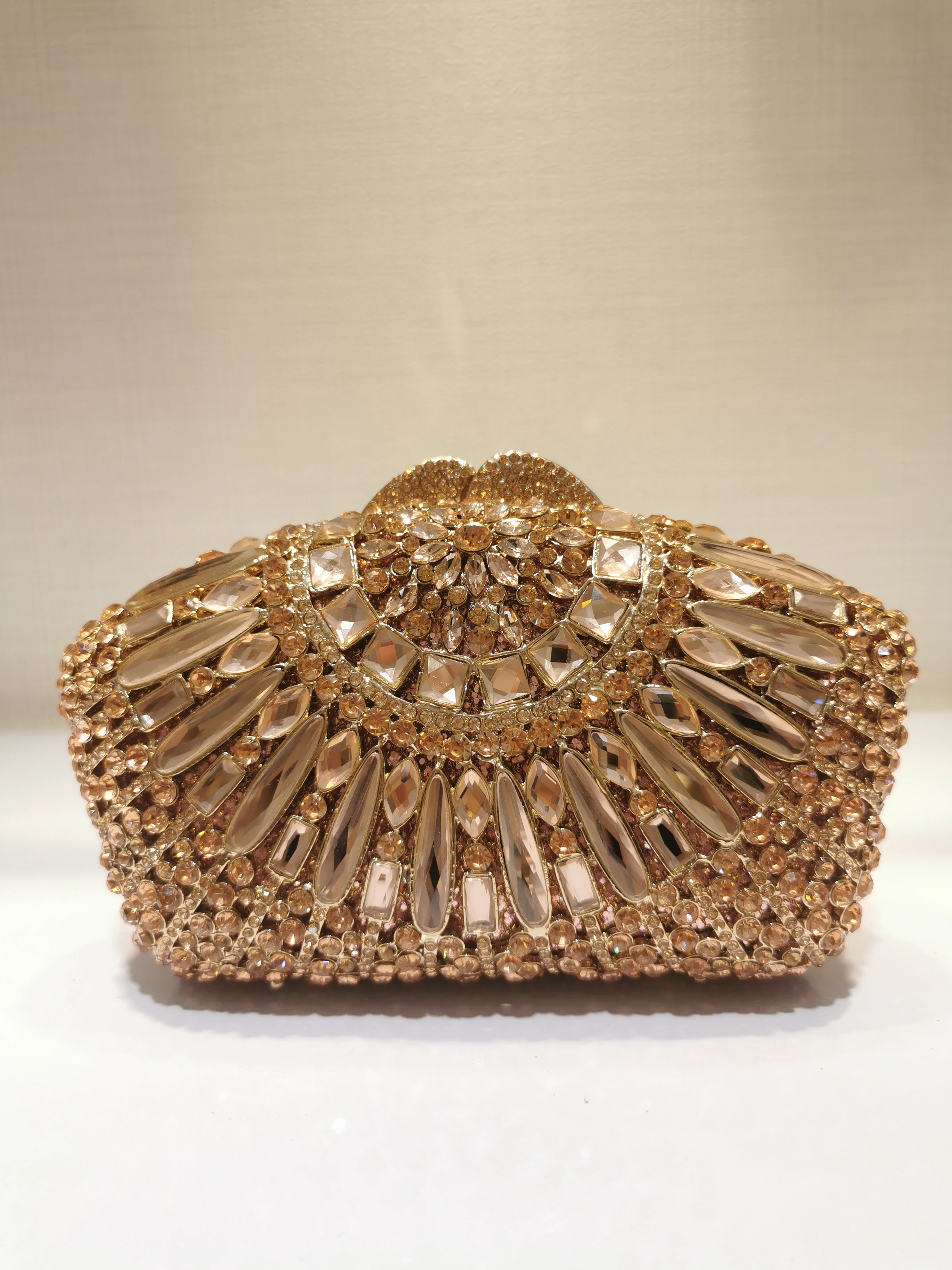 XIYUAN Bolsos de noche con cristales de champán para mujer, de mano para boda, fiesta, bolso de mano con diamantes de imitación|Bolsas de noche| -