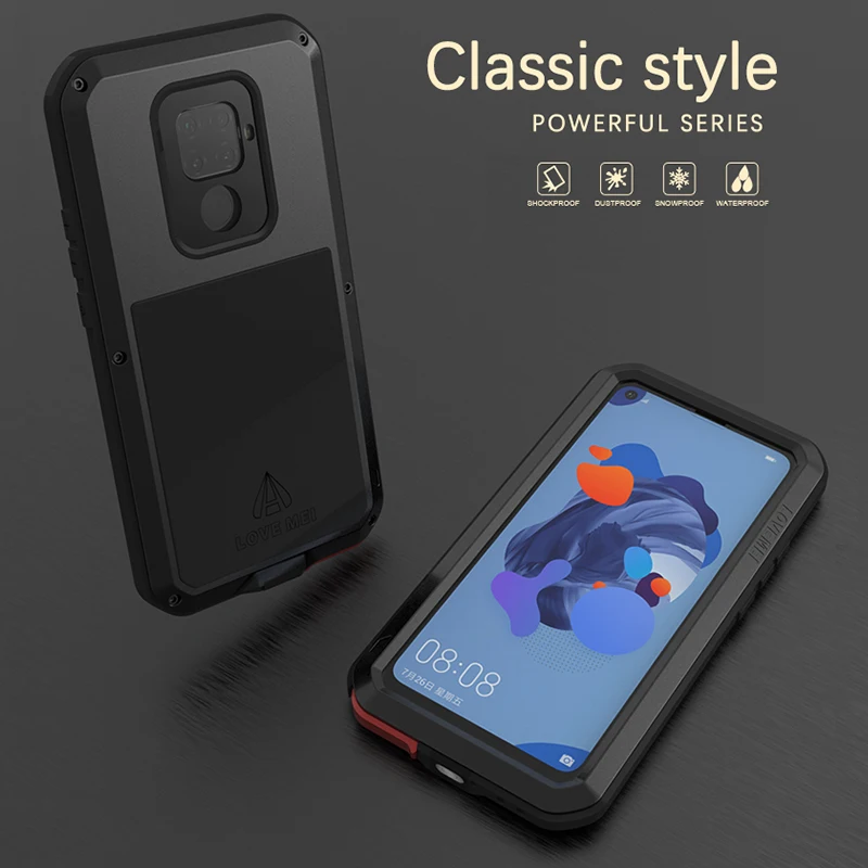 

LOVEMEI Powerful Metal Waterproof Case For Huawei Nova 5i Pro Cover ShockProof Full Body Protection Armor Defender Phone Case