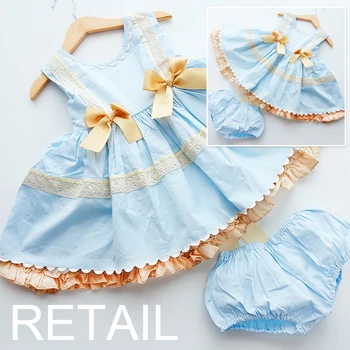 

Retail 6492 Toddler Ribbon Lace Embroidery Princess Baby Girl Dress Tutu Summer Party Wedding Kid Dress ForGirl Children Clothes