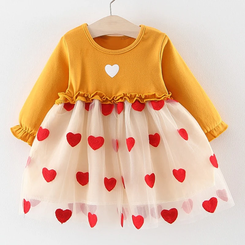 Menoea/осенние платья с длинными рукавами и рисунком кролика для маленьких девочек; боди для новорожденных; одежда для малышей; детское платье для девочек - Цвет: AX1252 Yellow