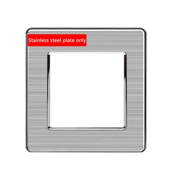 

Blank panel with Installing iron plate 86mm * 86mm gold / silver stainless steel switch socket panel Switch socket accessories