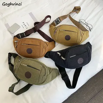 

Women Waist Packs Letters Multi Pockets Functional Outdoor Large-capacity Waterproof Fanny Pack Canvas Leisure Fashion All-match