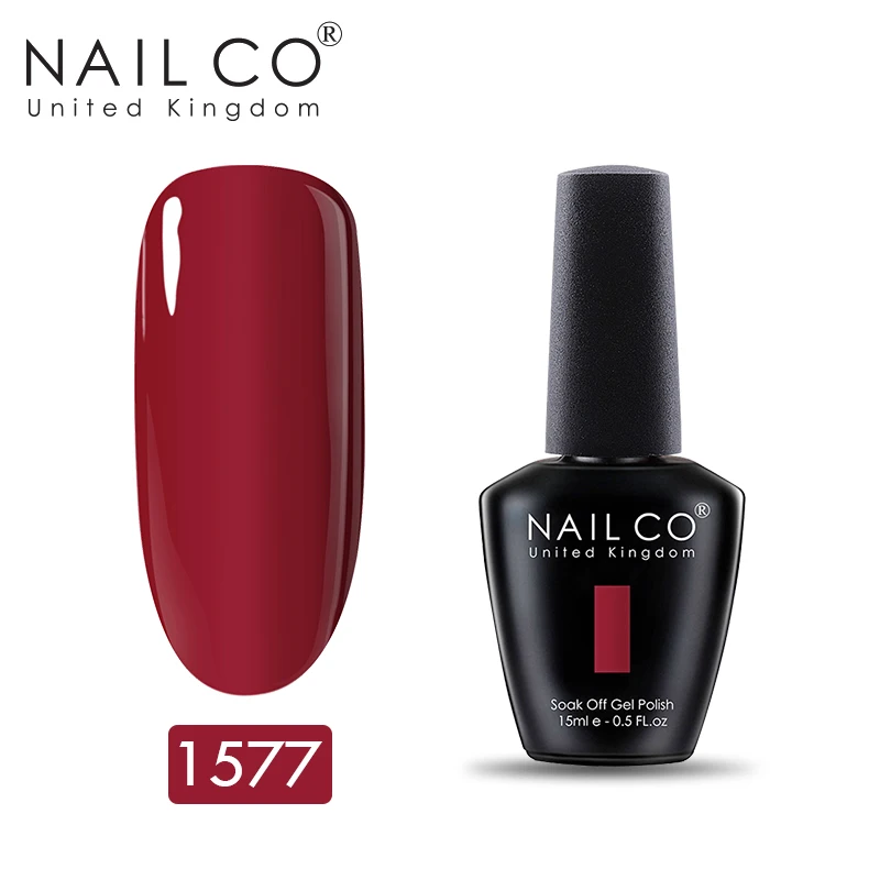 NAILCO серый лак для ногтей, 150 цветов, замачиваемый лак, Гель-лак, набор для маникюра, верхнее покрытие, гель для ногтей, 15 мл - Цвет: 1577