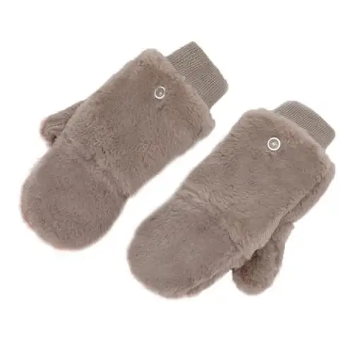 Grey Модные женские плюшевые однотонные зимние мягкие теплые вязаные перчатки с открытыми пальцами дизайн с открытыми пальцами удобный тип - Цвет: Grey