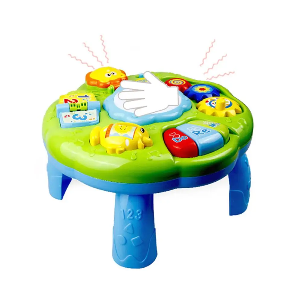 

Baby Musical Activity Table Baby Child Toys Toddlers Educational Learning Table Toys With Piano And Pat Drum Light Up Best Gift