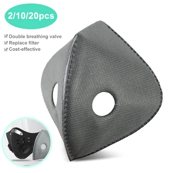 

2-20PCs Cycling Face Masks Filter Dust PM2.5 Replacement With Active Carbon Filter 5 Layers Filter Protection