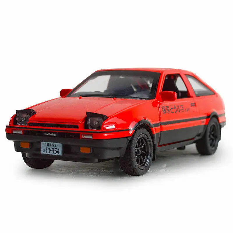 Miniauto 1/28 начальный D Toyota TRUENO AE86 литой автомобиль модель Мини Сплав автомобиль игрушки w/звук и свет