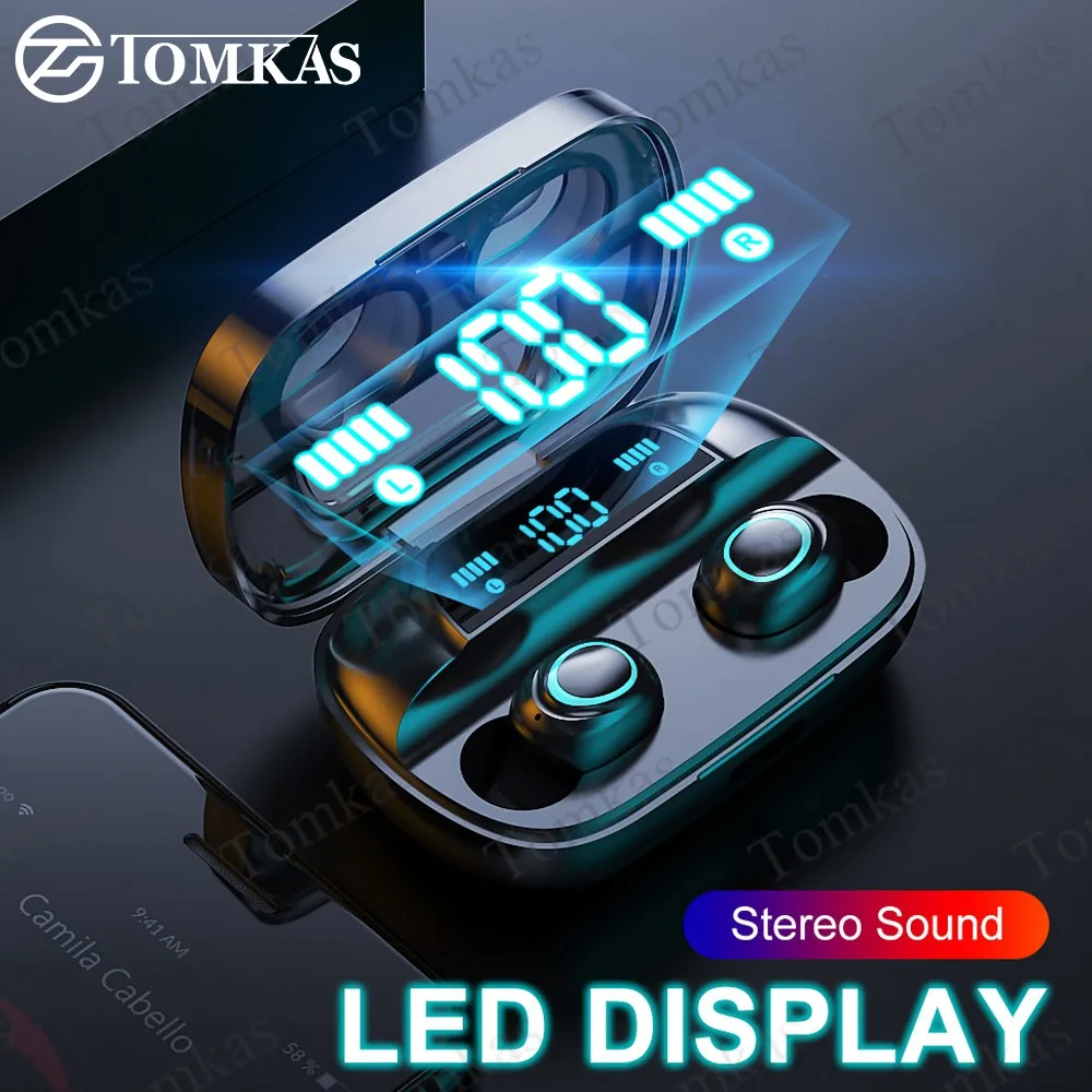 Wireless Headphone Bluetooth 5 0 TWS Wireless Bluetooth Earphones LED Sport Waterproof Earbuds With Mic Noise Cancelling Headset