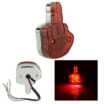 

Motorcycle LED Middle Finger Style LED Running Taillight Red Rear Brake Stop Lamp For Universal Triumph Cafe Racer Bobber Choppe
