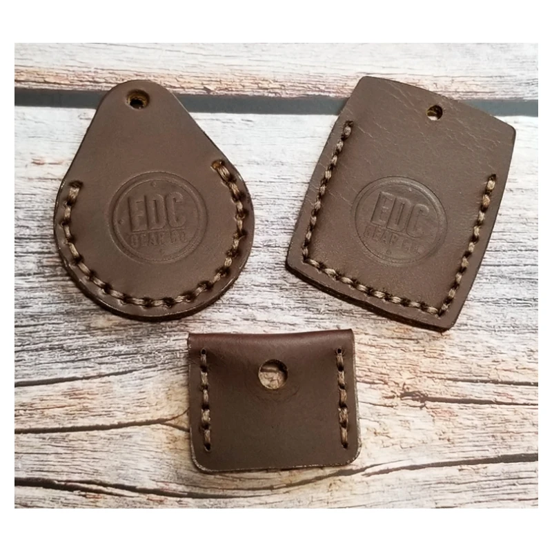 

A123 Handmade leather seam three-piece key sleeve key card set access card oil wax leather vegetable tanned leather EDC