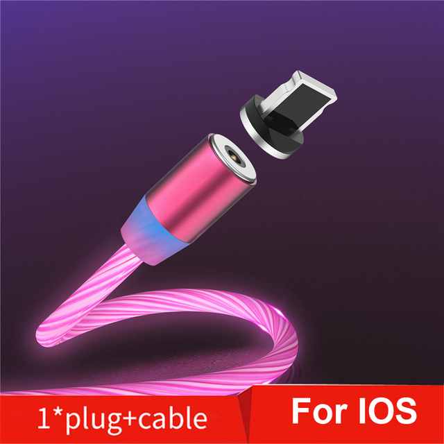 Glow Flowing Magnetic USB Cable Fast Charger for Huawei P Smart Z Y5 Y9 2019 P30 lite Nova 4e 5 Honor 7 20 9X 8C 8X 6C 7X 5A