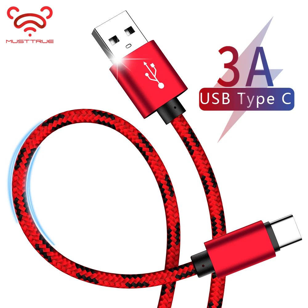 Кабель usb type-C с нейлоновой оплеткой, быстрое зарядное устройство для Xiaomi redmi note7 samsung huawei USB-C, кабель для синхронизации, usb-кабель для зарядки