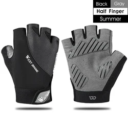 Enhanced Cycling Gloves - Full Finger, Shockproof, Unisex for Road, Mountain, and Motorcycle Use (Half Finger Gray)