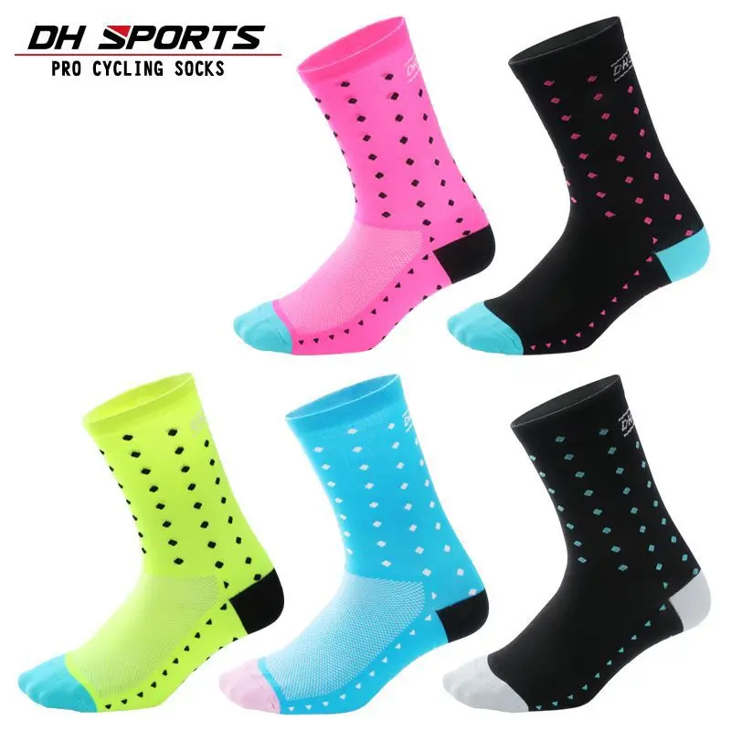 

DH Sports New Cycling Socks Top Quality Professional Brand Sport Socks Breathable Bicycle Sock Outdoor Racing Big Size Men Women