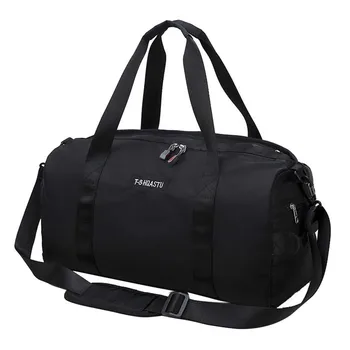 

black/pink Waterproof Nylon Sports Gym Bags Men Women Training Fitness Travel Handbag Yoga Mat Sport Bag with shoes bag