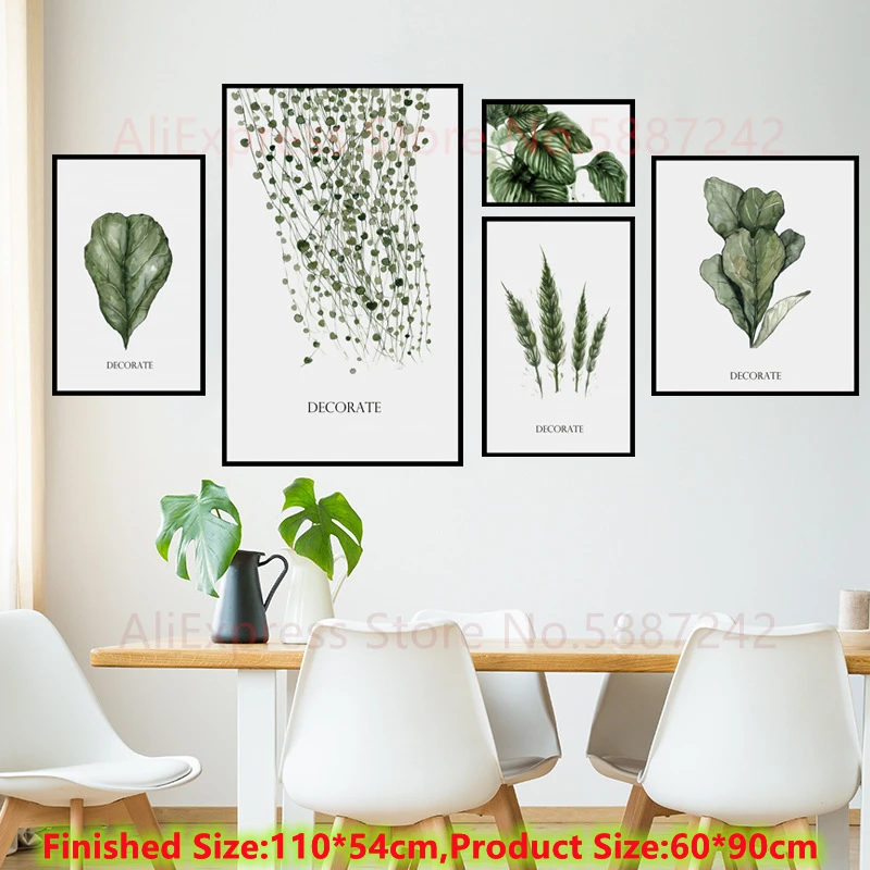 nursery wall stickers Tropical Green Plants Wall Stickers For Bedroom Bathroom Living Room Decoration Vinyl Wallpaper Leaves Potted Poster Mural Decal rainbow wall stickers Wall Stickers