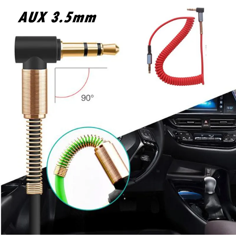 3.5 Jack Aux Cable 3.5mm Car Spring Audio Cable Gold Plated jack male to male speaker cables for Headphone Speaker audio cable audio speaker cable