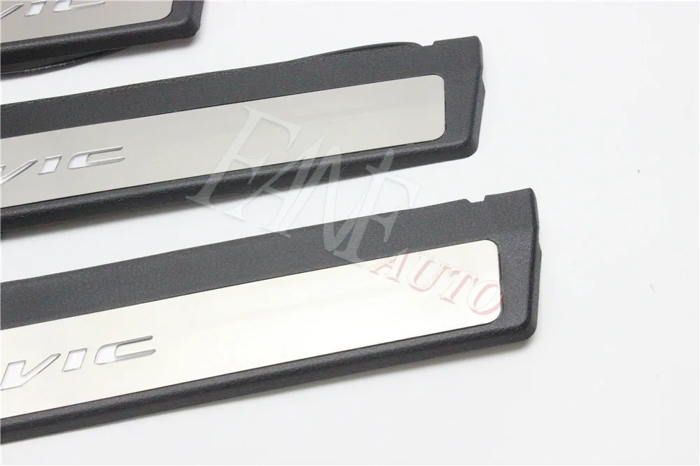 Нержавеющая сталь светодиодные пороги Накладка защита порогов защитная накладка для Honda Civic 2012- 9TH