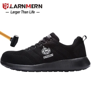 

LARNMERN Men's Work Safety Shoes Steel Lightweight Breathable Anti-smashing Puncture-proof Reflective Construction Sneaker