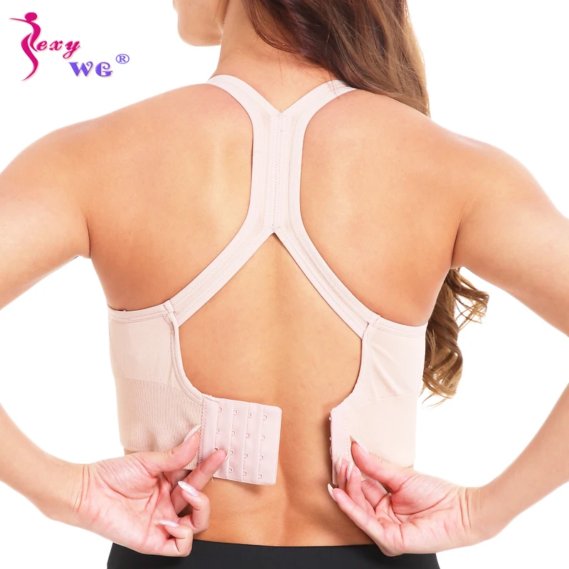 

SEXYWG Sexy Back Mesh Sports Tops Yoga Bras for Women Push Up Brassiere Wireless Gym Fitness Vest Tank Top Seamless Running Bra