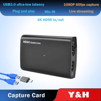 

5pcs ezcap266 USB3.0 4K Video Capture Card HDMI to USB Game Capture Recorder HD 1080P 60fps Live Streaming Broadcast with Mic In