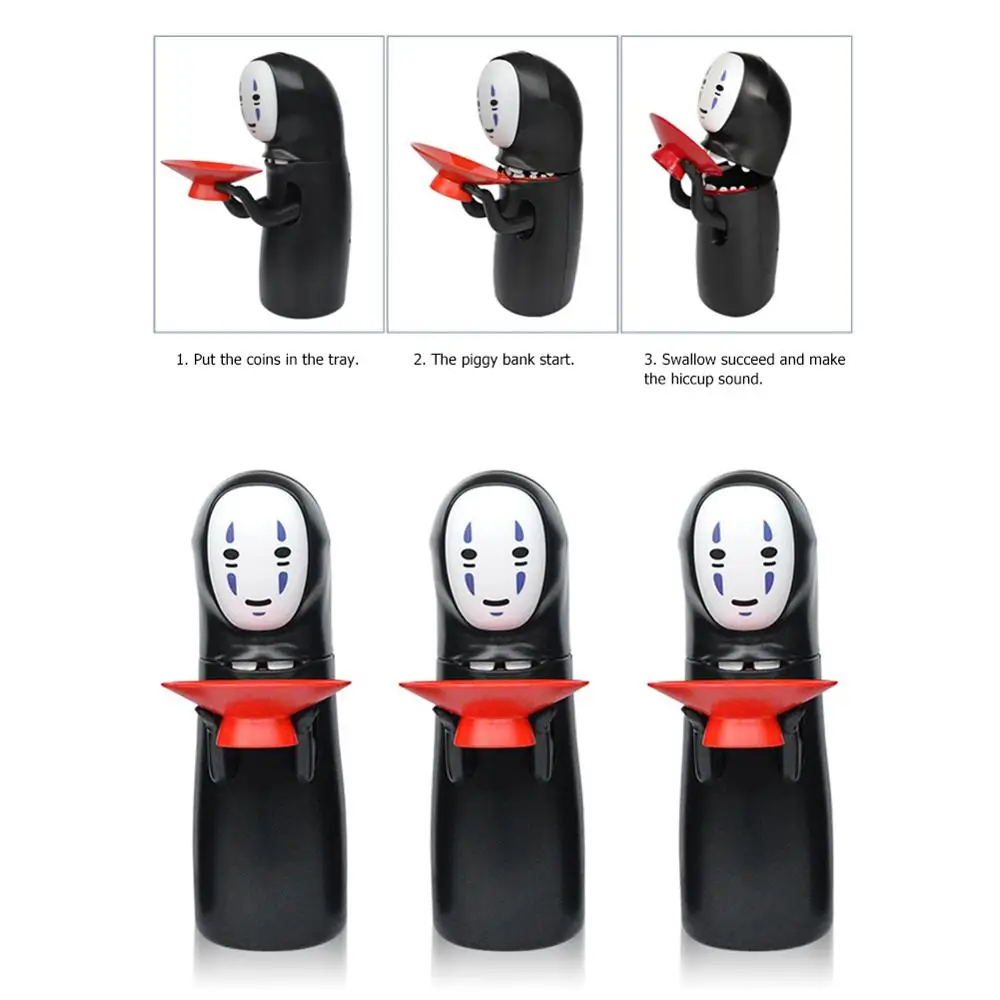  No-Face Money Box Spirited Away Kaonashi No-face Piggy Bank Toy Automatic Eaten Coin Bank Fun Chris